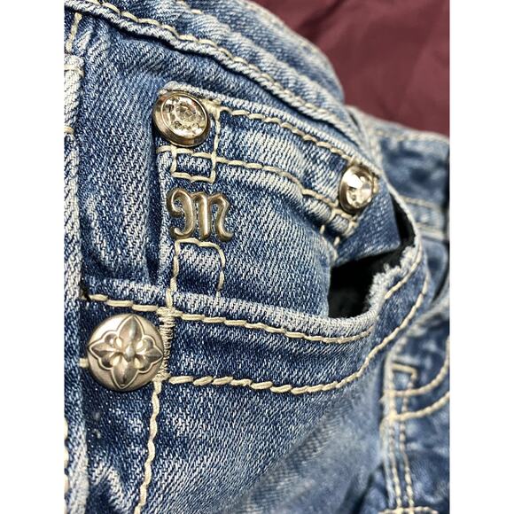 Miss Me 26 JP6120B Embroidered Embellished Rhinestone Jeans Bling Rodeo Cowgirl - Picture 8 of 12